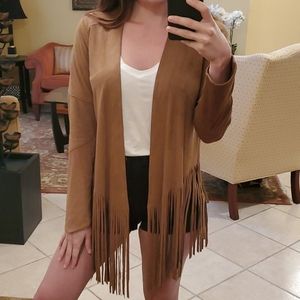 Forever 21 brown suede fringe Jacket